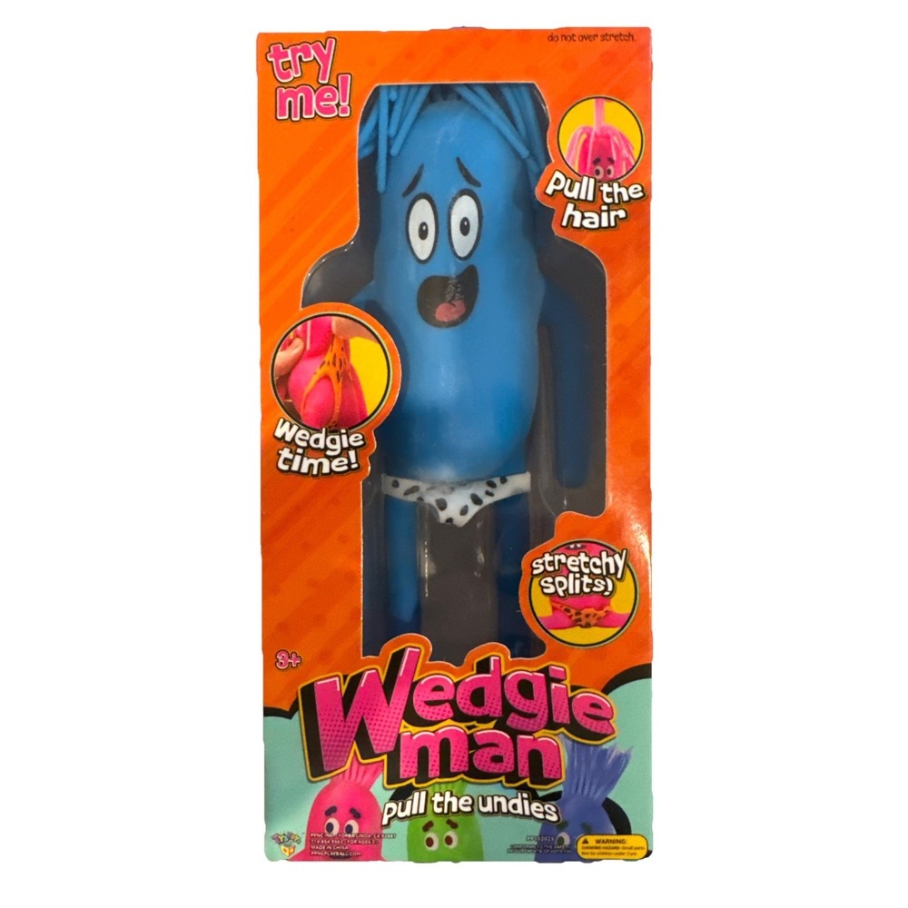 Viral TikTok Wedgie Man Squishy Stress Reliever Fidget Toy - NIB - Blue